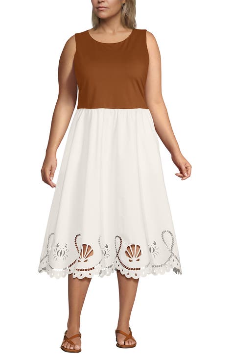 Plus Size Embroidered Duet Midi Dress