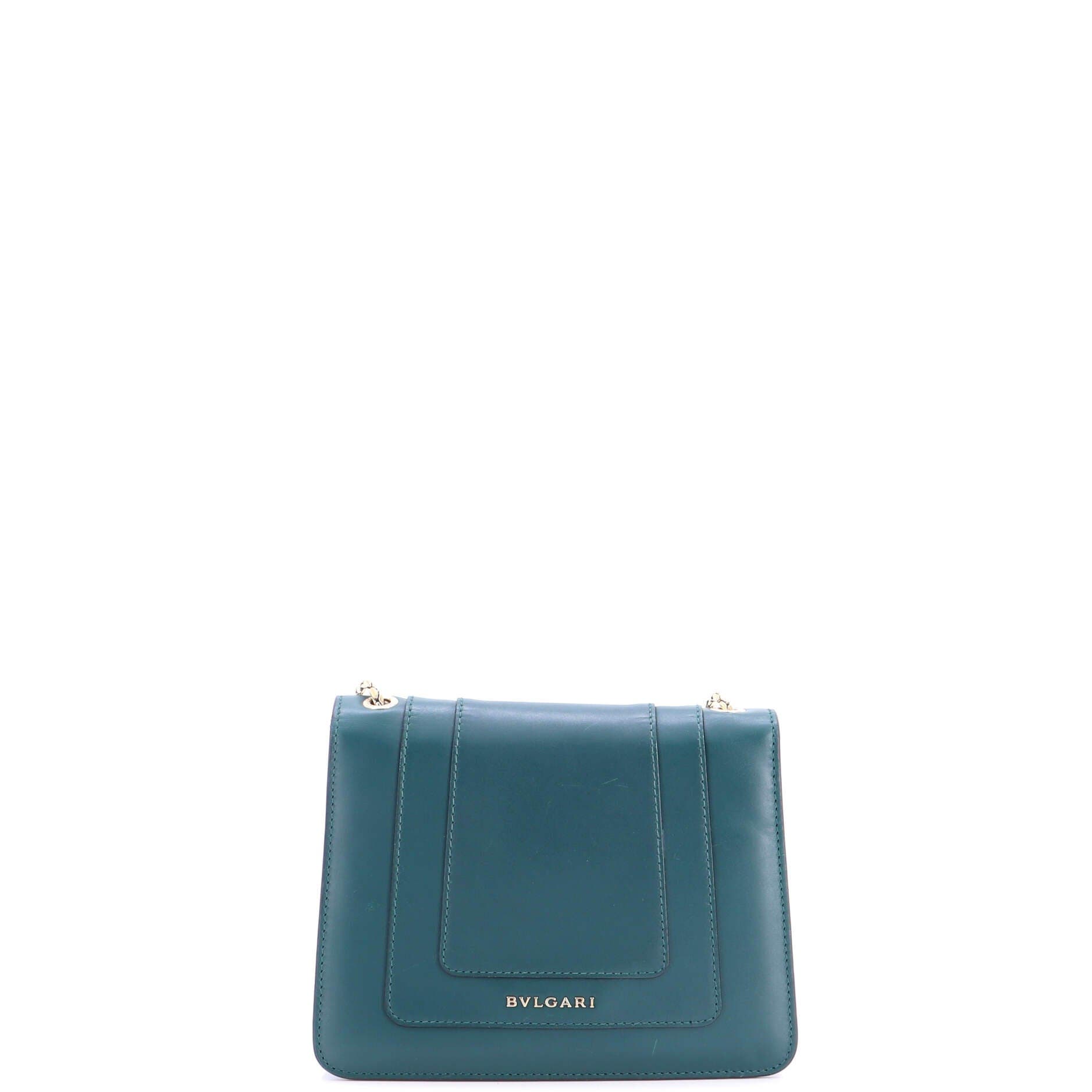 Serpenti Forever Square Shoulder Bag Leather Small, Alternate, color, Green