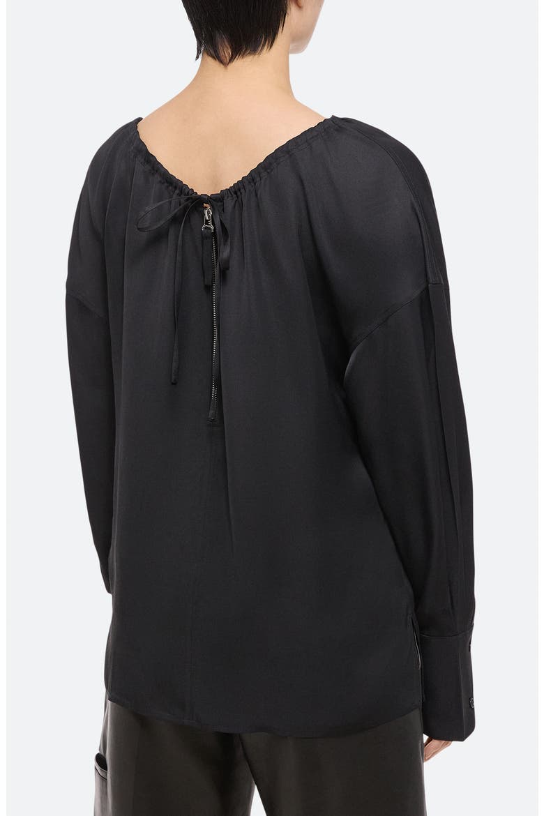 Reversible Long Sleeve Drawstring Top, Alternate, color, BLACK