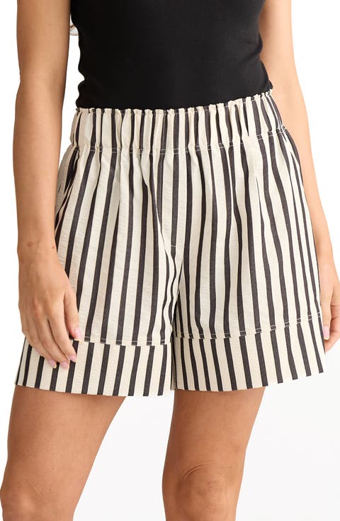 Esplande Stripe Pull-On Shorts