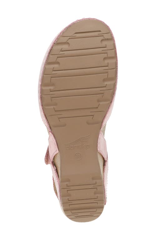 Dansko Tiffani Wedge Pump In Pink Milled Burnished