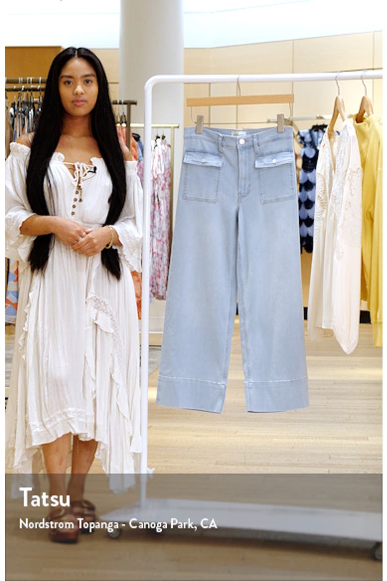 The '70s Patch Pocket Ankle Wide Leg Jeans video