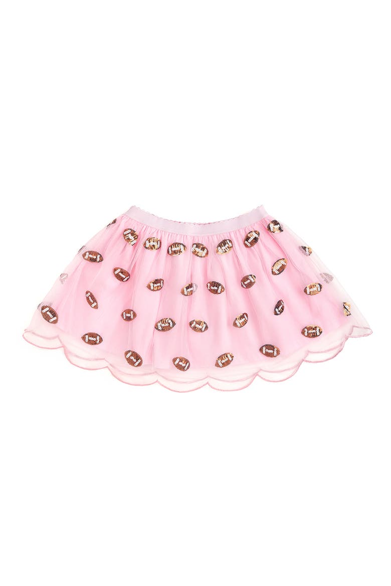 Mini Sequin Footballs Tutu Skirt, Main, color, Pink