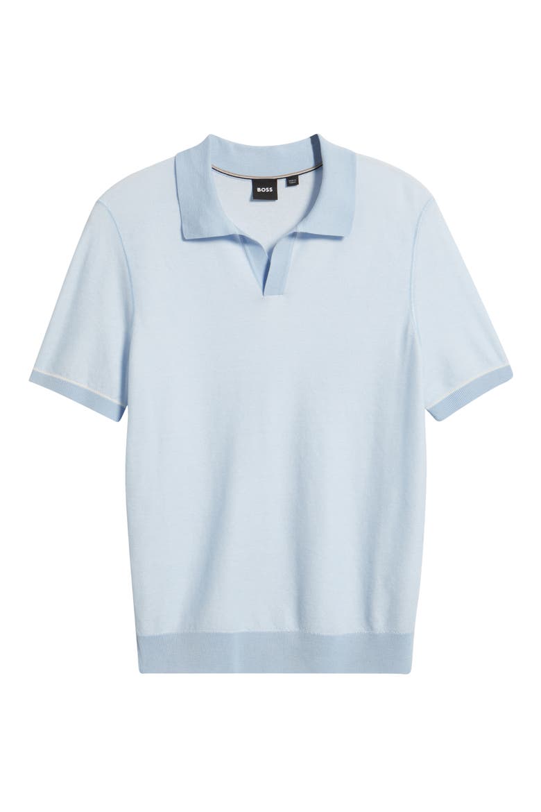 Jianluca Johnny Collar Polo, Alternate, color, LIGHT/ PASTEL BLUE
