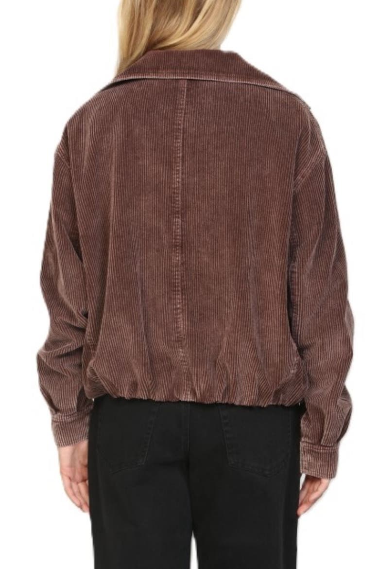 Snow Wash Corduroy Bomber Jacket, Alternate, color, BROWN