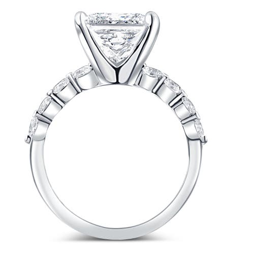 Bliss Diamond Certified 3.44ct Princess Cut Diamond Engagement Ring 14k Gold Lab Grown In 14k White Gold