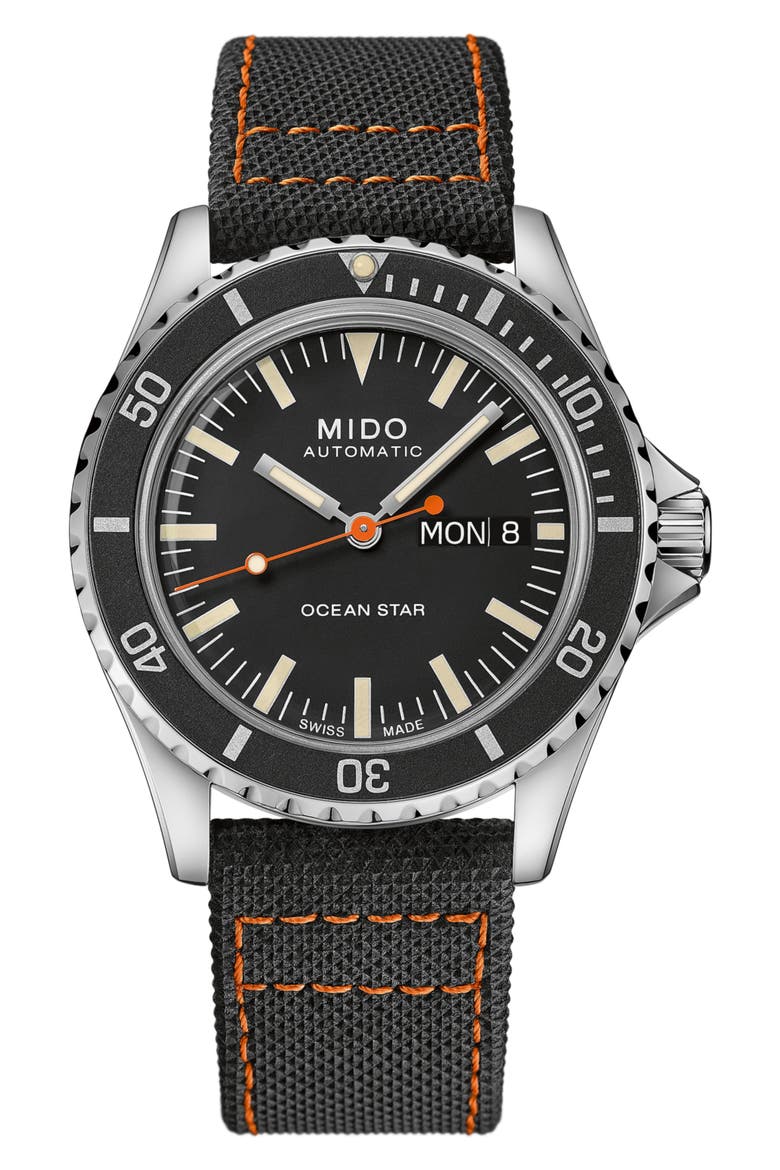 Ocean Star Tribute Automatic Watch, 40.5mm, Alternate, color, SILVER/ BLACK/ SILVER