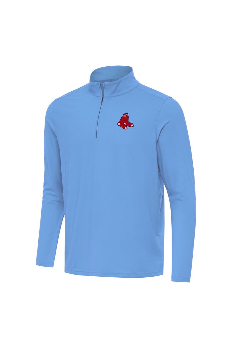 Men's Antigua  Powder Blue Boston Red Sox Intent Quarter-Zip Top, Alternate, color, Powder Blue