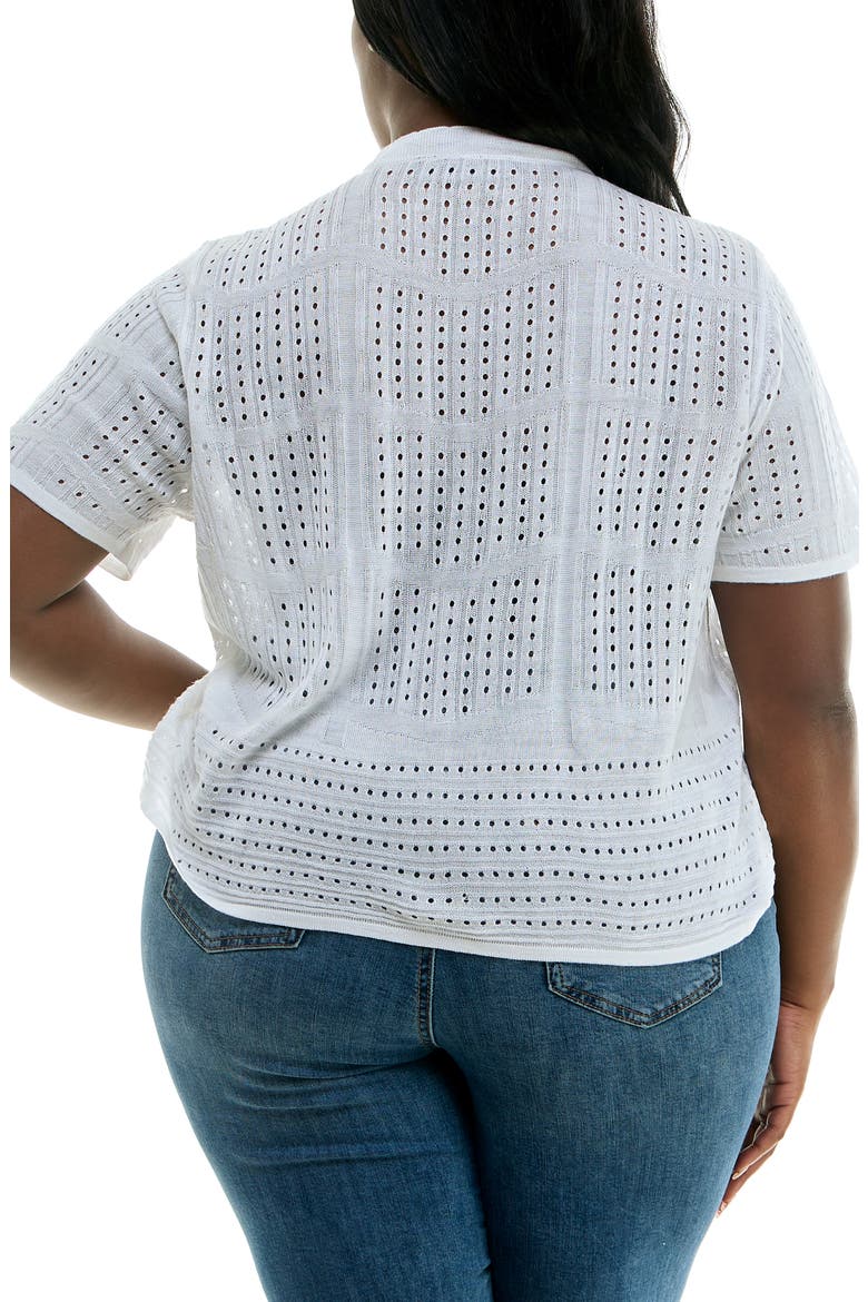 Open Front Crochet Bolero, Alternate, color, WHITE