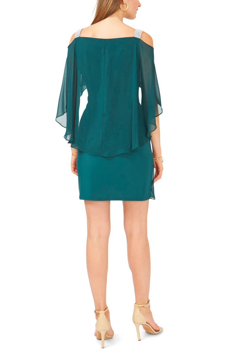 Chaus Sequin Strap Drape Cape Dress, Alternate, color,