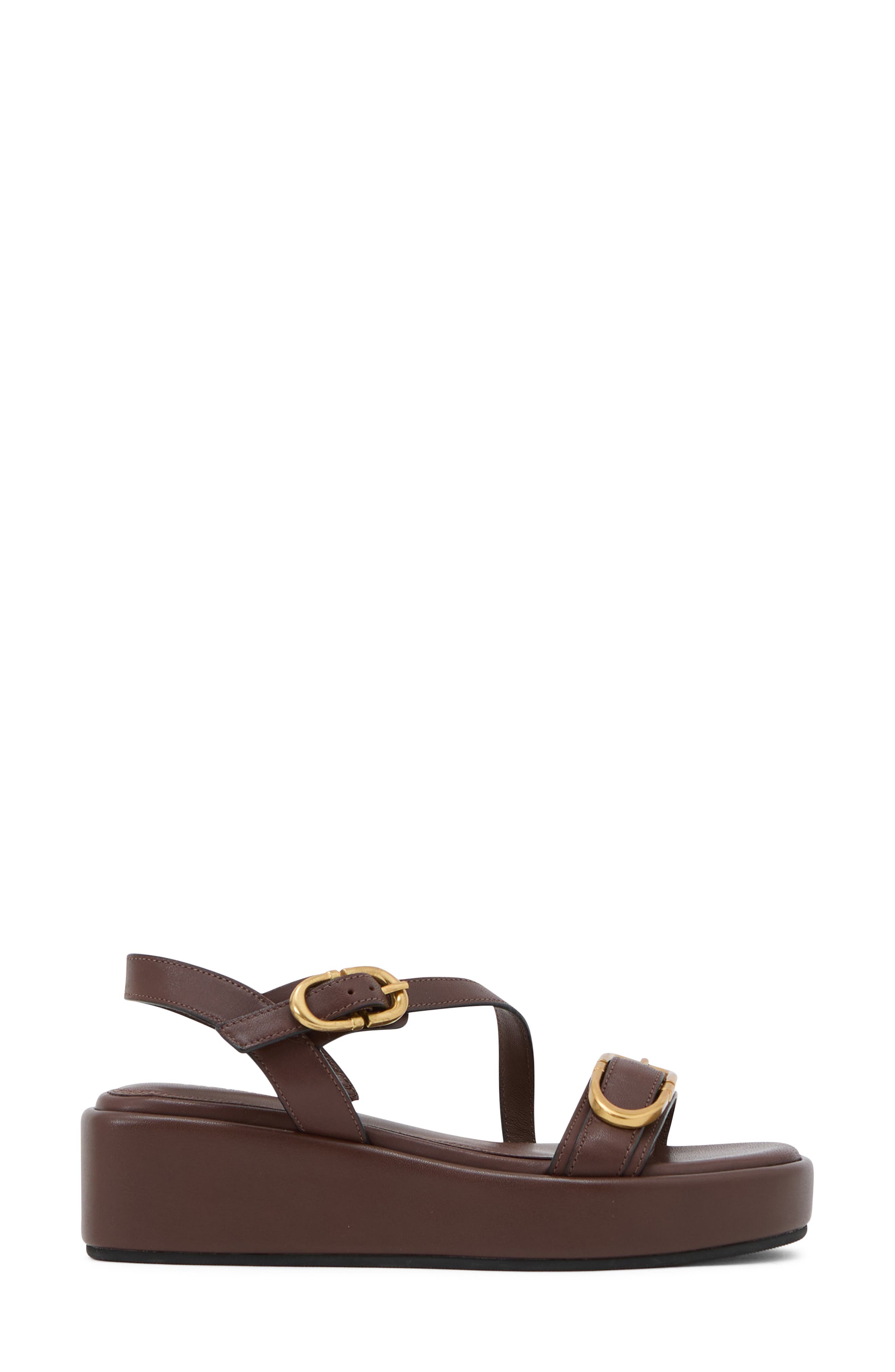 Reiss Nyla Slingback Platform Wedge Sandal, Main, color, Chocolate