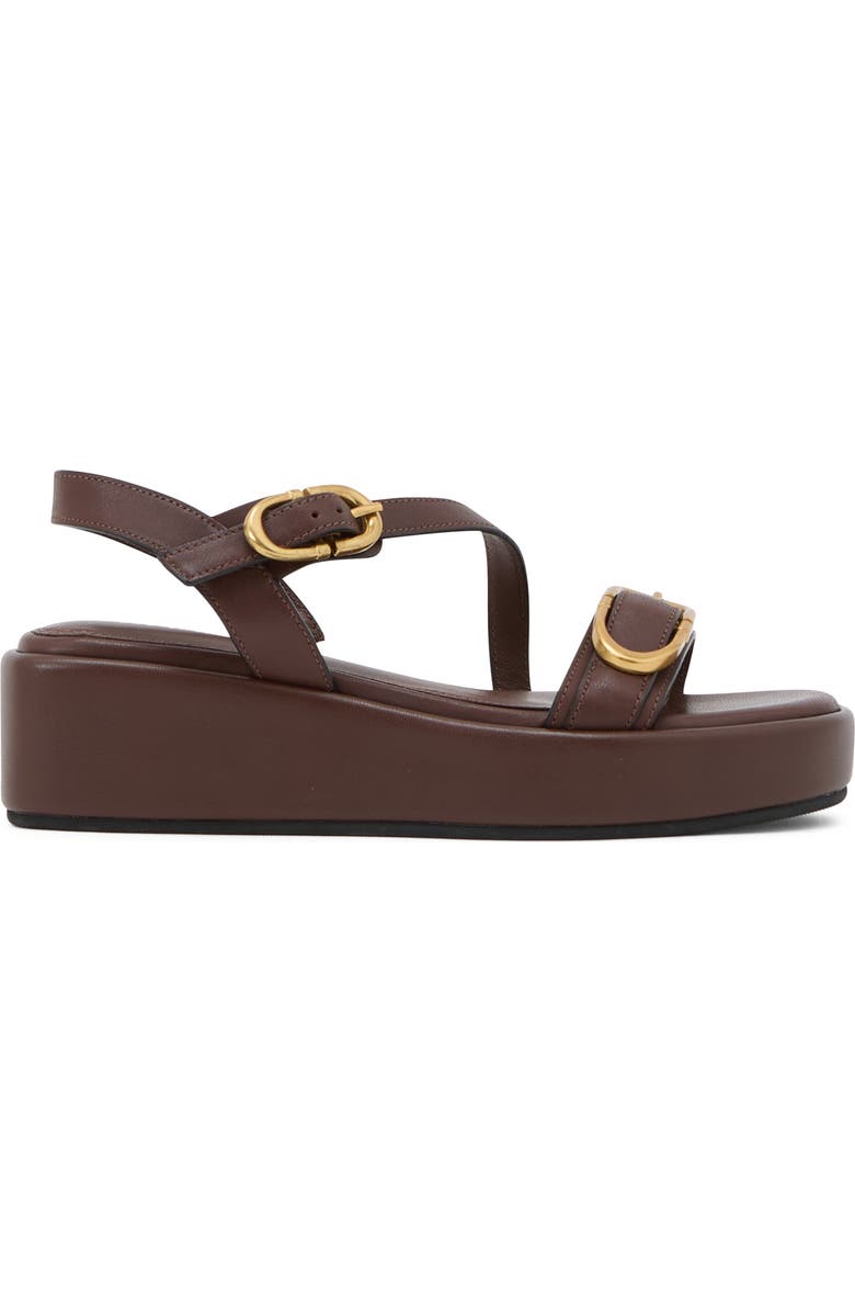 Reiss Nyla Slingback Platform Wedge Sandal, Main, color, Chocolate