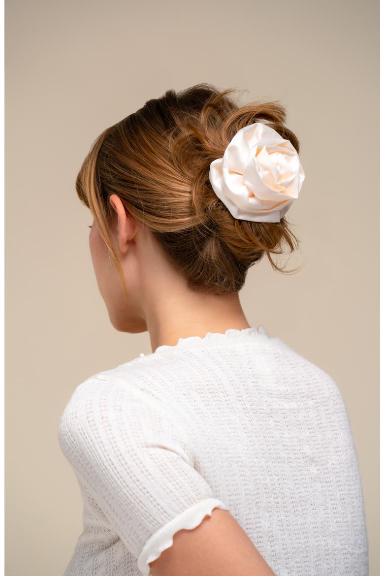 Rosette Cloud Hair Clip, Alternate, color, CREAM