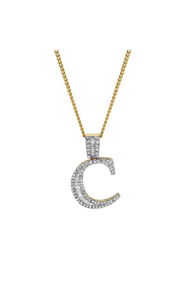 LuvMyJewelry C Initial Diamond Pendant 10K Yellow Gold - 0.63 Carats, Alternate, color, 10K Yellow Gold -