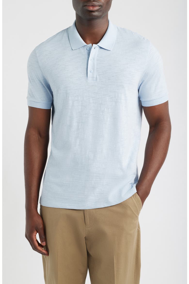 Cotton Slub Jersey Polo, Main, color, PLAYA BLUE