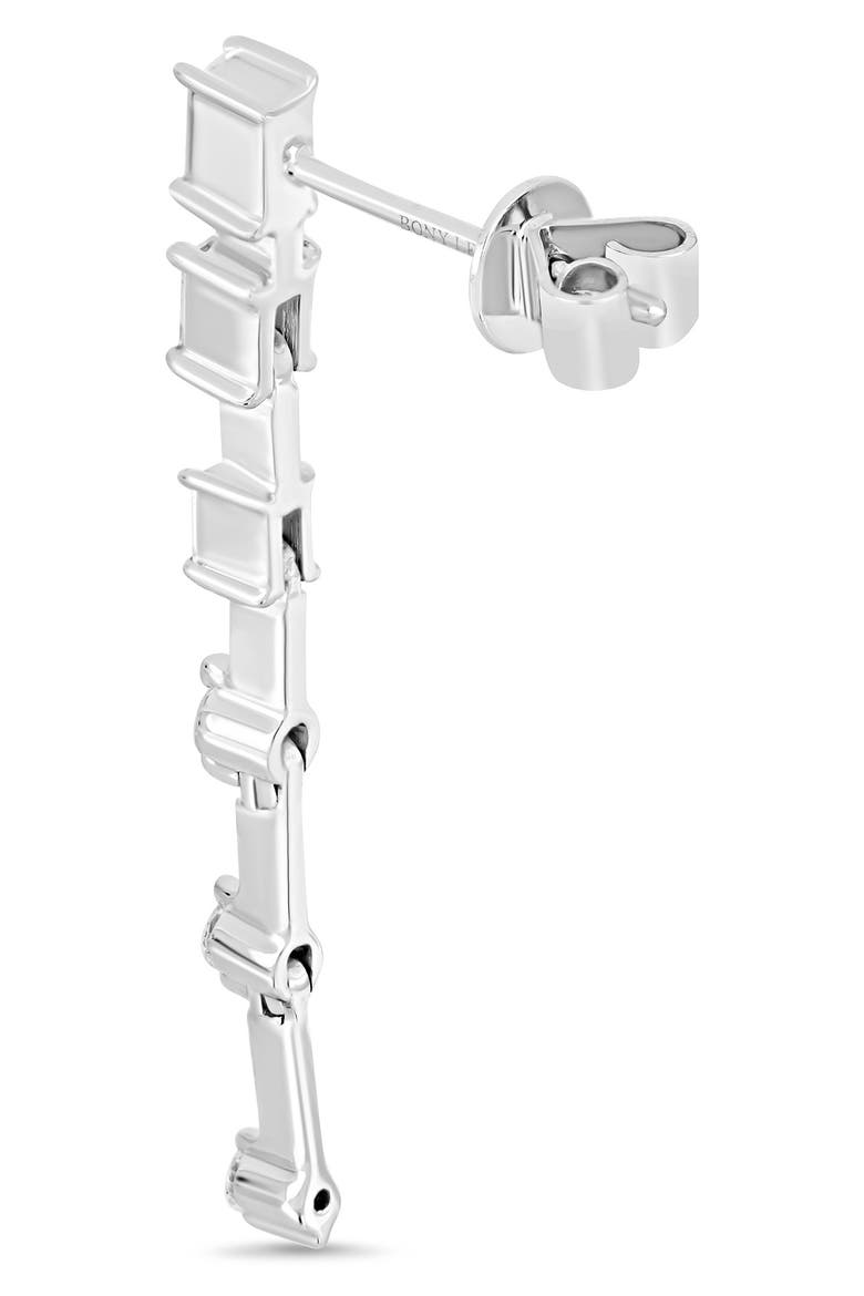 18K Gold Gatsby Diamond Linear Drop Earrings (Online Trunk Show), Alternate, color, WHITE