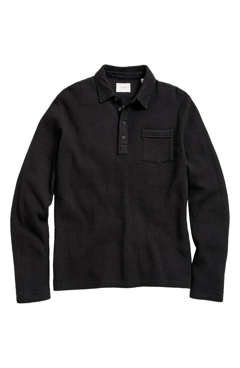 Billy Reid Drop Stitch Long Sleeve Polo, Main, color, 