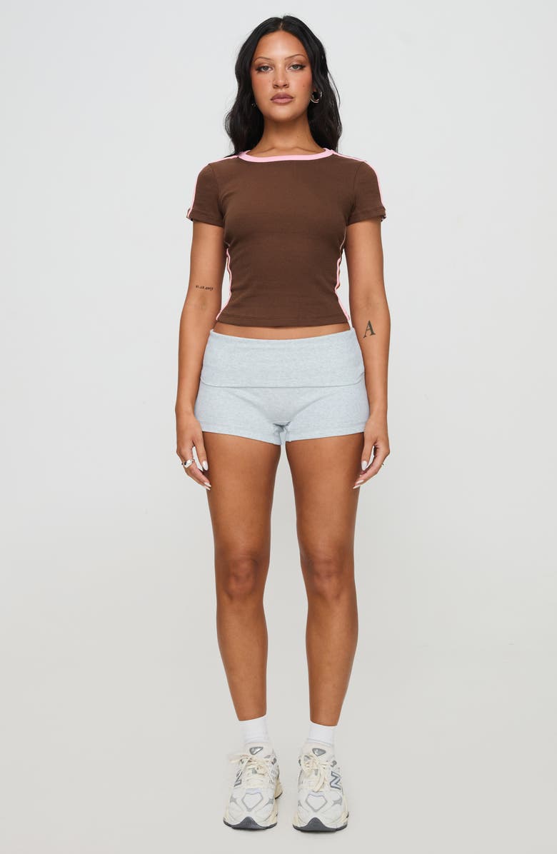 Princess Polly Baseline Rib T-Shirt, Alternate, color, 