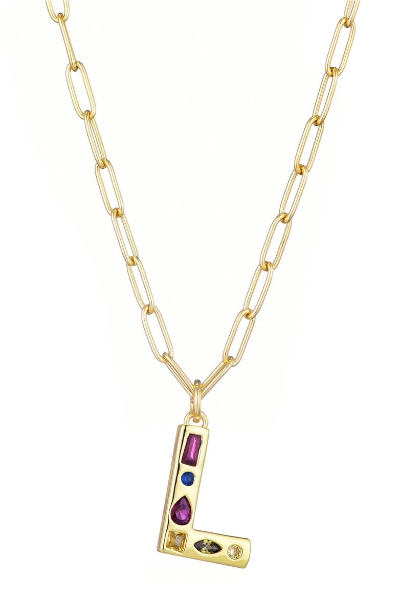 3-Piece Initial Necklace, Earrings & Bracelet Set, Alternate, color, GOLD-L