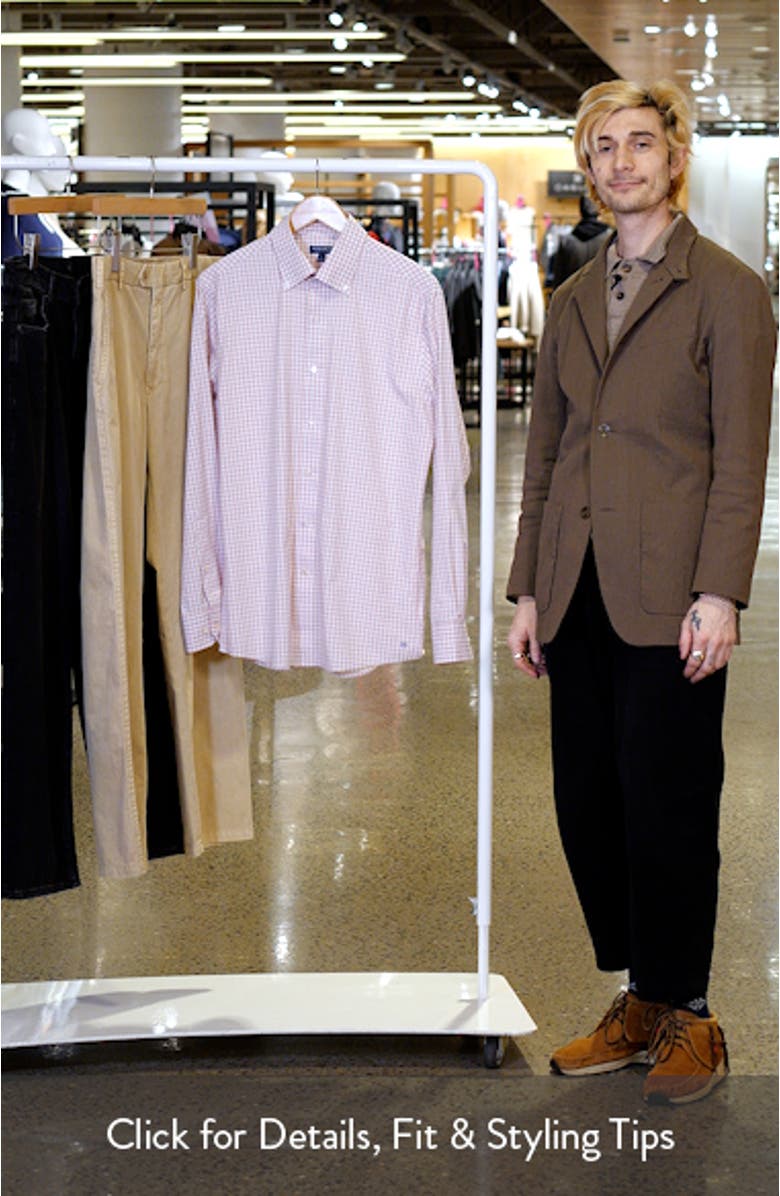 Mingus Tailored Fit Check Performance Poplin Button-Down Shirt, sales video thumbnail