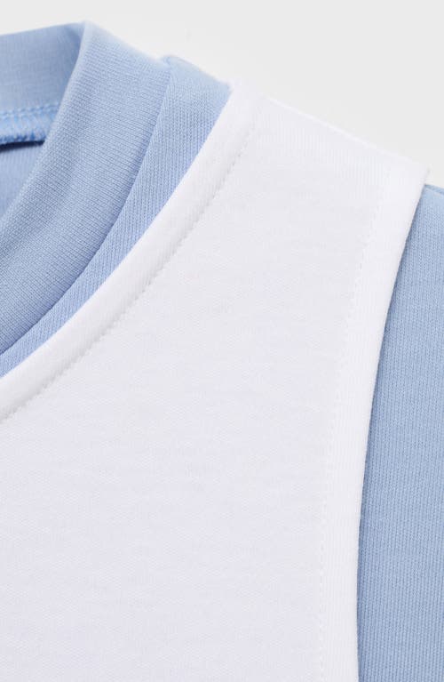 Mango Double Layer Cotton T-shirt In White