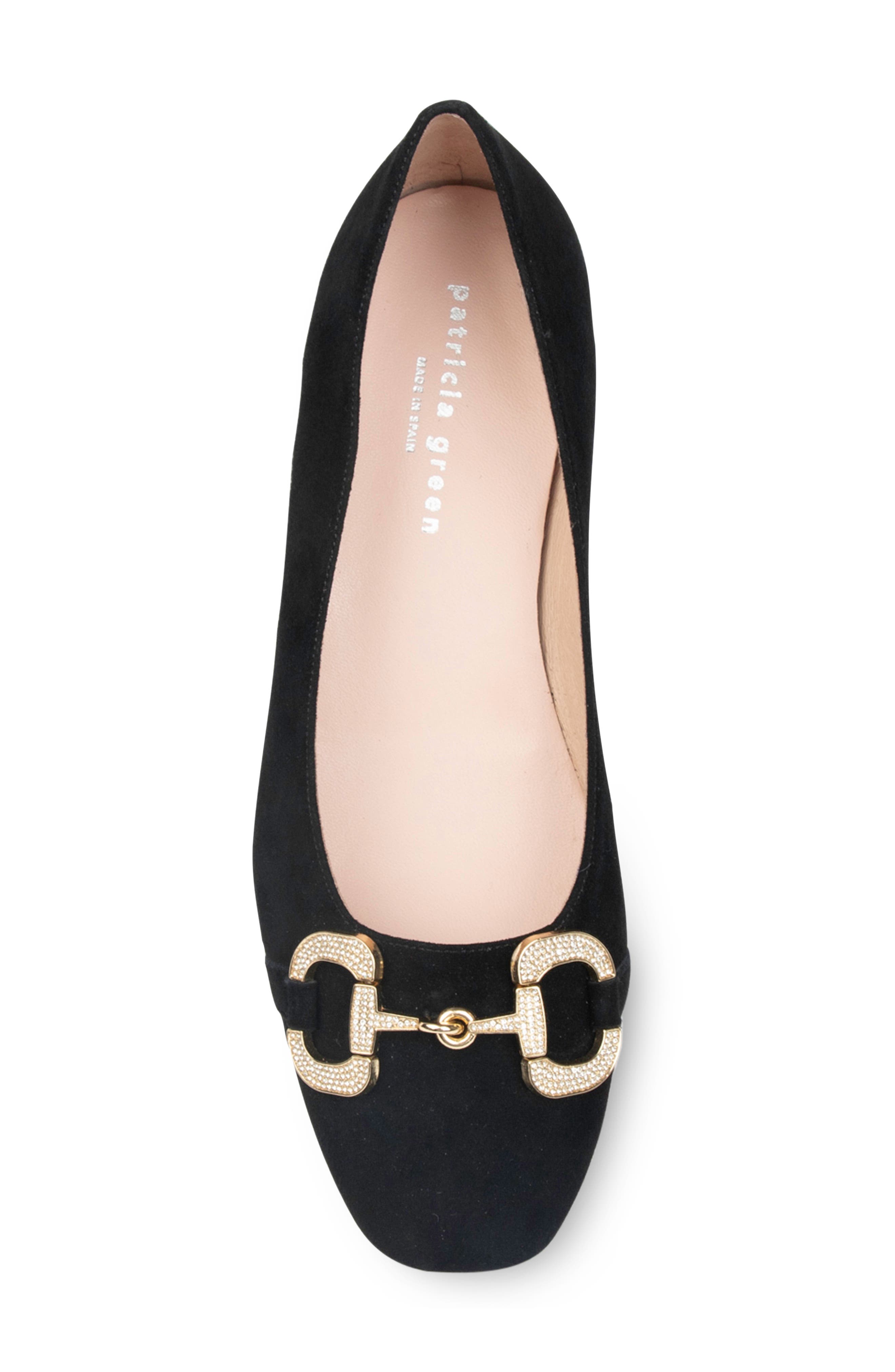 patricia green Cannes Crystal Horsebit Flat, Alternate, color, Black Suede