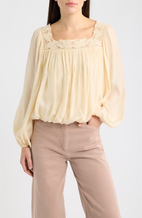 Belida Lace Trim Bubble Hem Top