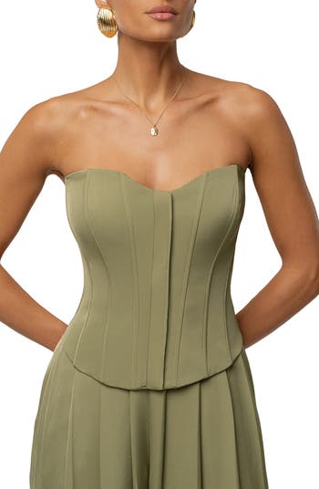 VIiv Satin Strapless Bustier Top