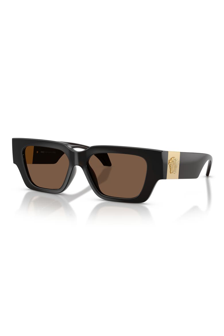 53mm Square Sunglasses, Alternate, color, TRANSPARENT BROWN / BROWN