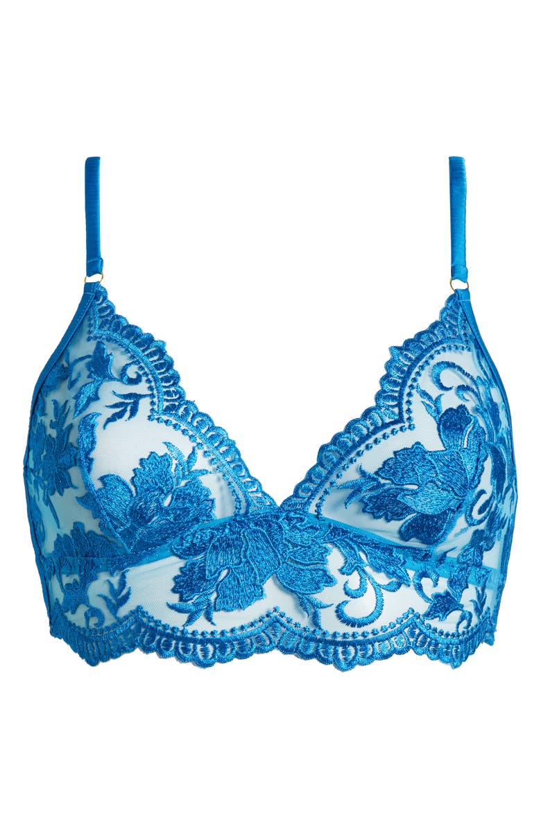 KILO BRAVA Embroidered Longline Bralette, Alternate, color, Blue