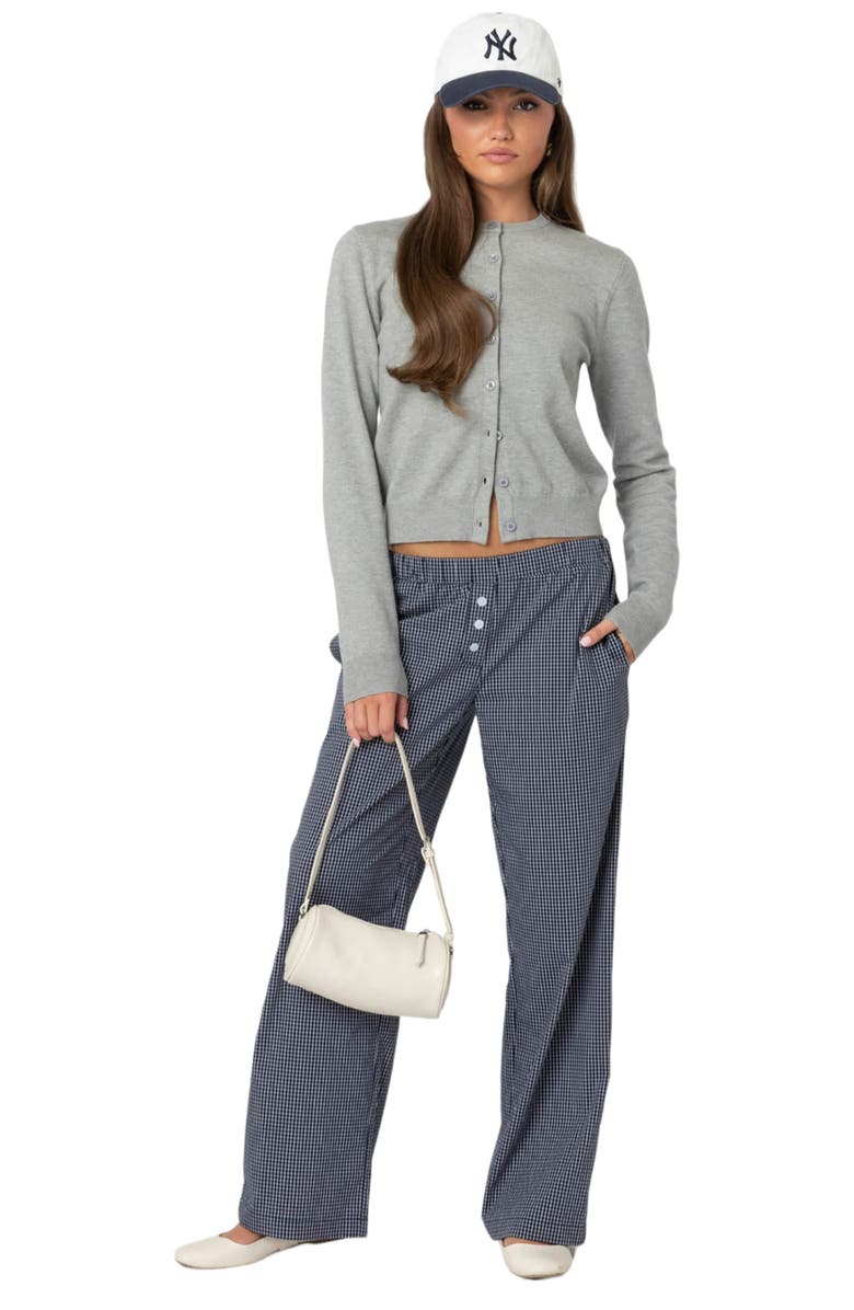 EDIKTED Ellery Check Pants, Alternate, color, Navy