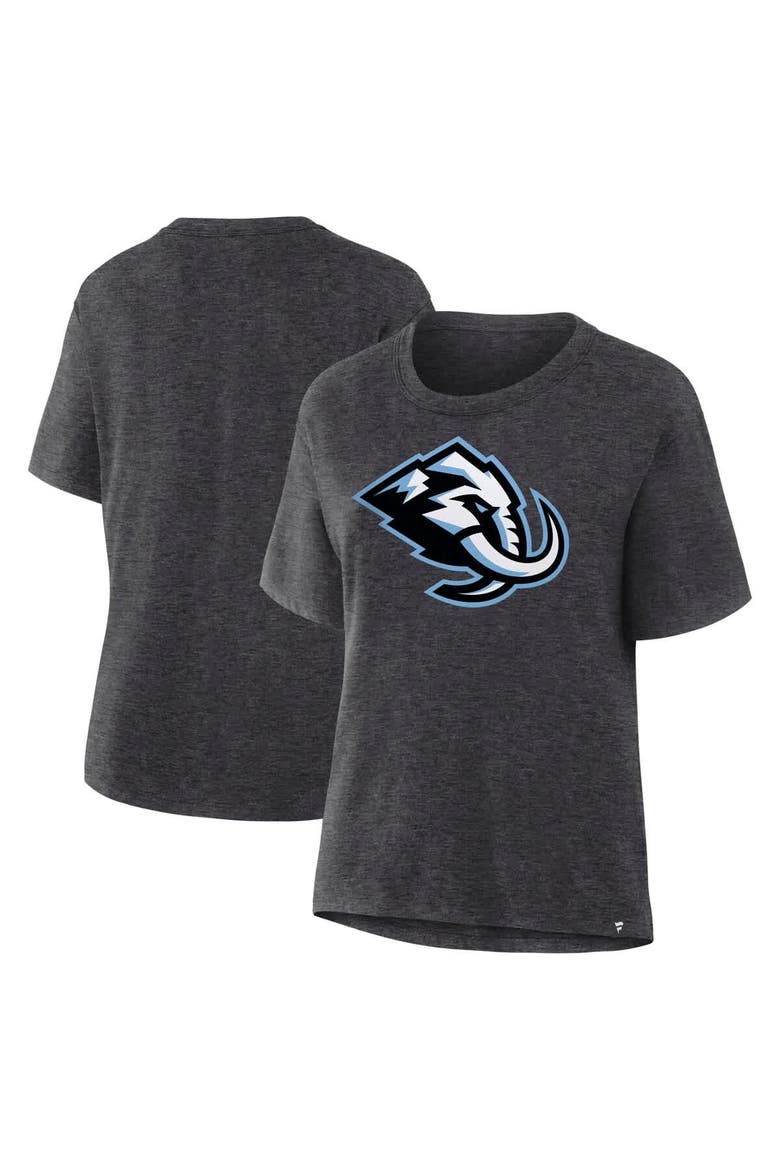 Women's Fanatics  Heather Charcoal Utah Mammoth Primary Logo Legacy T-Shirt, Main, color, Heather Charcoal