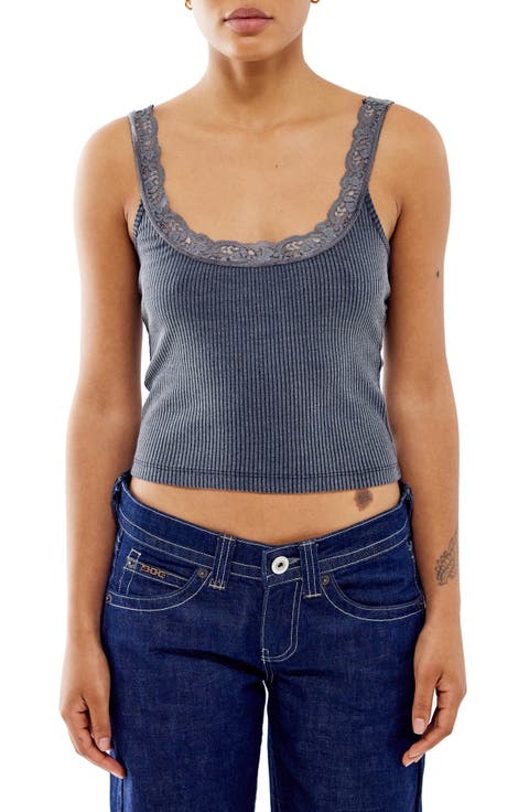 Lace Trim Rib Tank