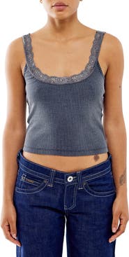 BDG Urban Outfitters Lace Trim Rib Tank