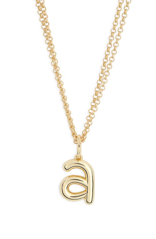 Leith Lowercase Initial Bubble Pendant Necklace In Gold