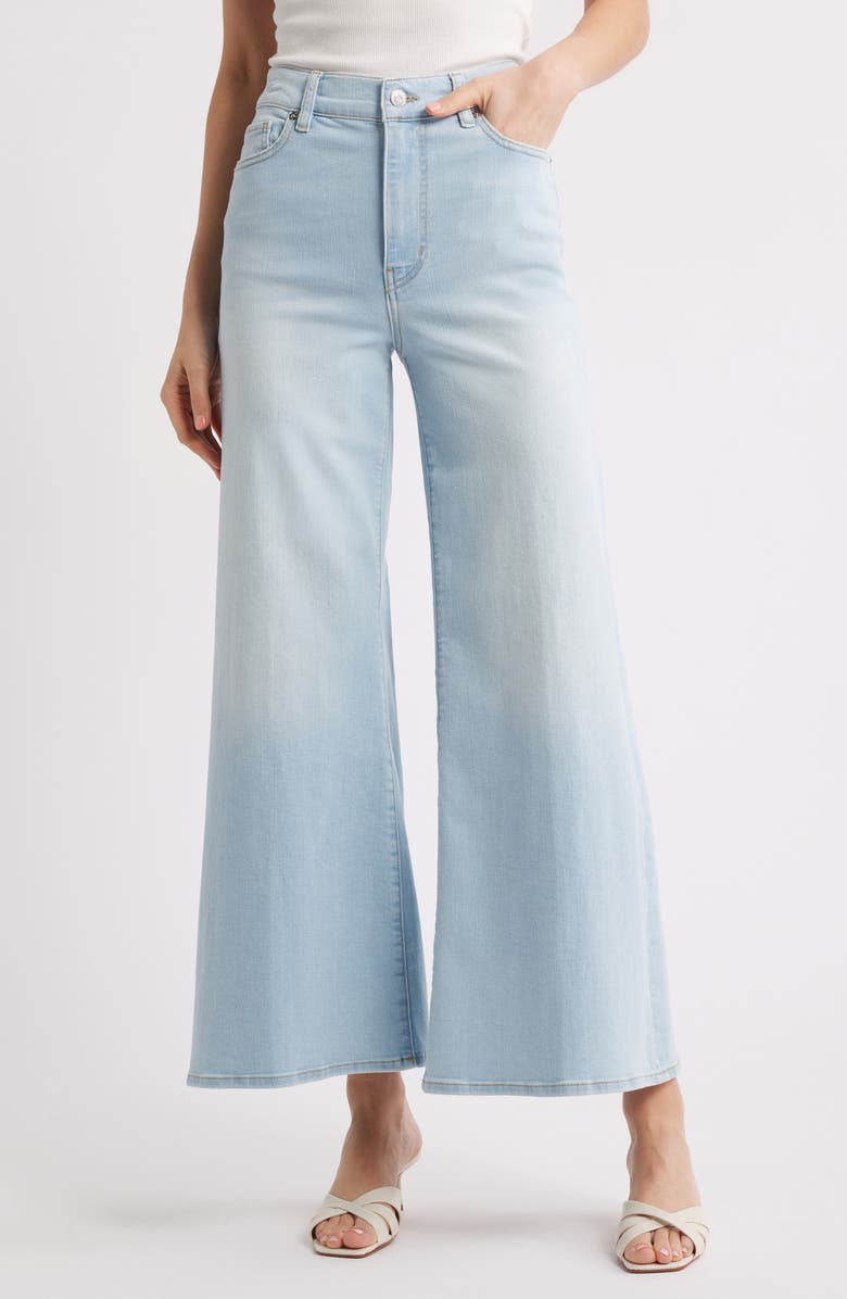 FRAME Le Palazzo High Waist Crop Wide Leg Jeans, Main, color, Float