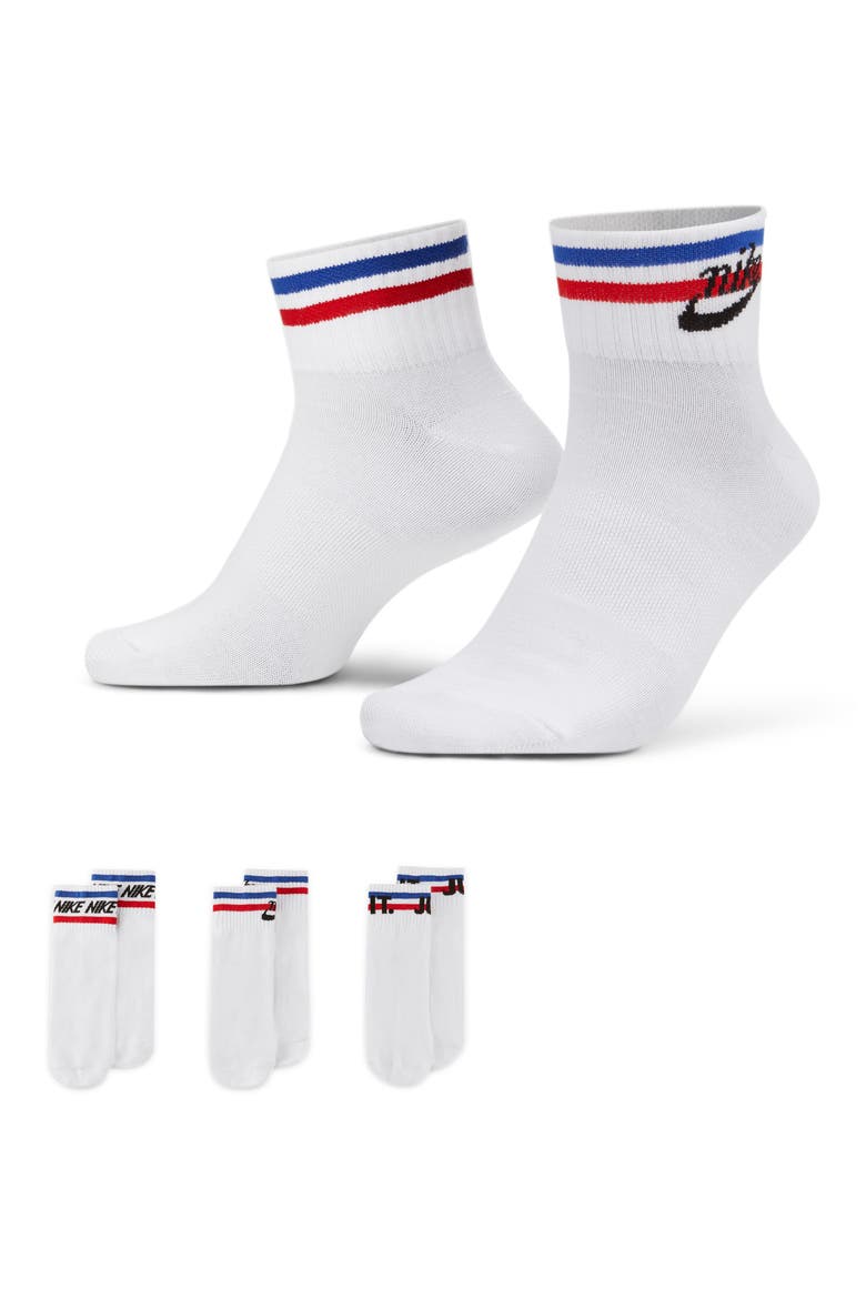 3-Pack Everyday Essential Crew Socks, Alternate, color, WHITE/ BLACK/ GAME ROYAL