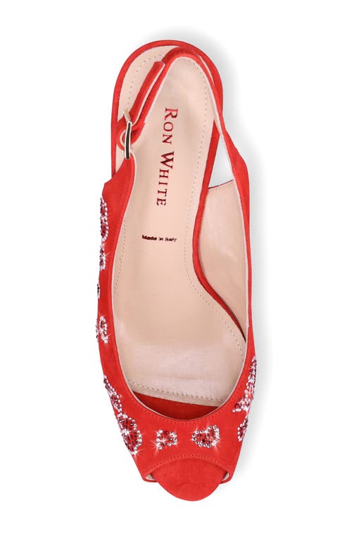 Ron White X The Devil Wears Prada Slingback Peep Toe Pump In Red