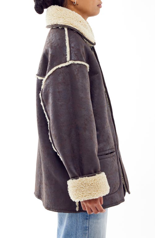BDG URBAN OUTFITTERS BDG URBAN OUTFITTERS REVERSIBLE FAUX SHEARLING COAT