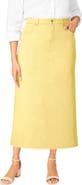 Jessica London Classic Cotton Denim Midi Skirt