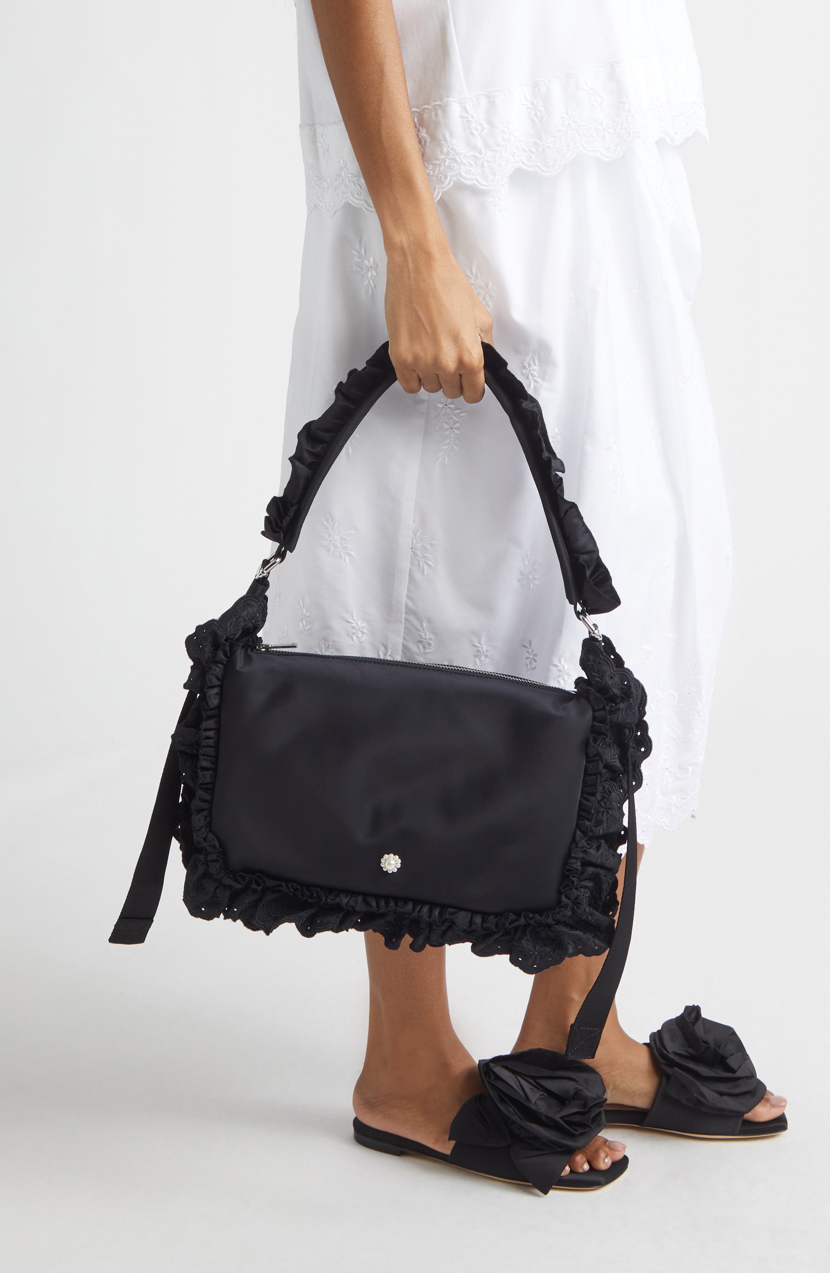 Simone Rocha Pillowcase Shoulder Bag, Alternate, color, Black