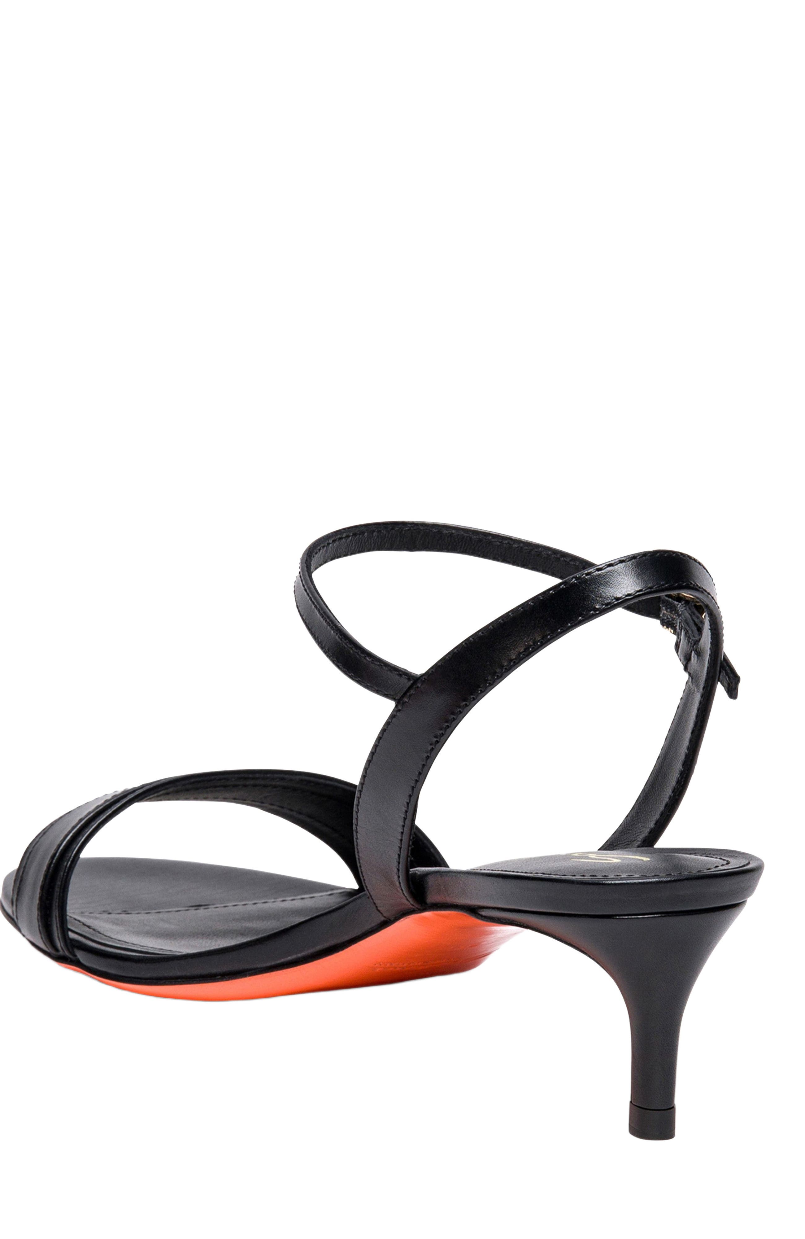 Santoni Women's mid-heel sandal, Alternate, color, Black