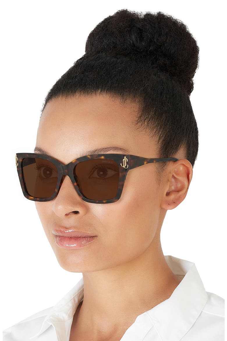 54mm Square Sunglasses, Alternate, color, HAVANA / DARK BROWN
