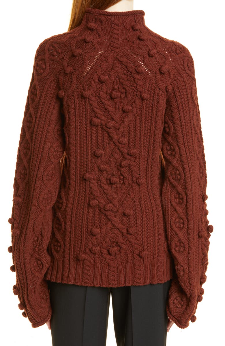 Rebecca Taylor Bauble Cableknit Turtleneck, Alternate, color,
