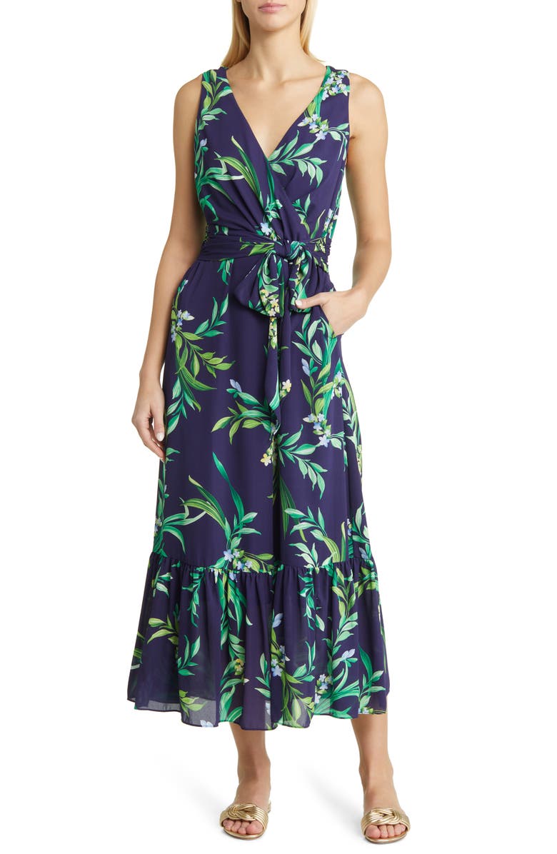 Tommy Bahama Floral Glow Tie Front Maxi Dress, Main, color,