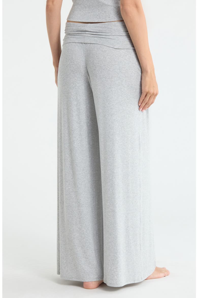 Rib Foldover Waist Pajama Pants, Alternate, color, NAPPING DOVE HEATHER
