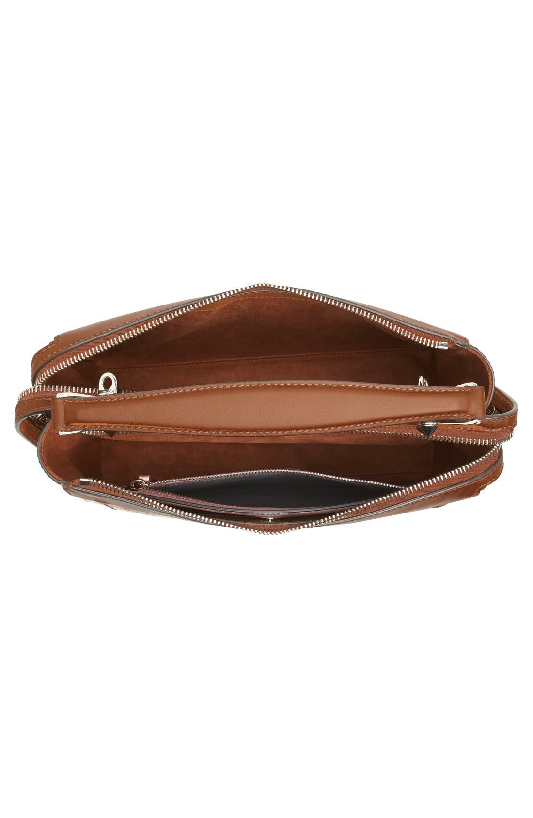 'DOTCOM' Leather Satchel, Alternate, color, BARK/ BUBBLE GUM