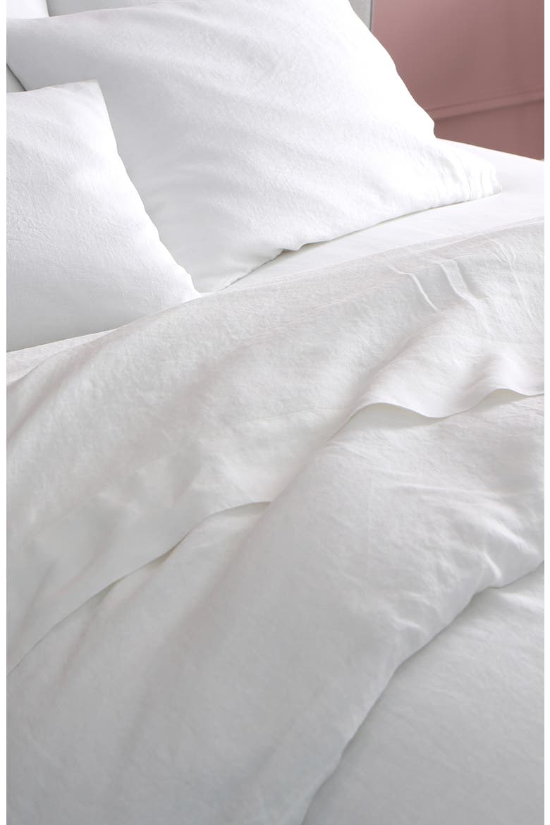 French Linen Sheet Set, Alternate, color, SNOW