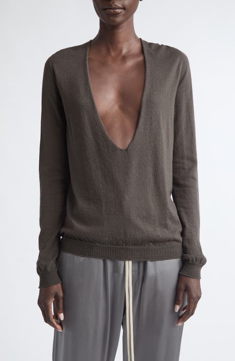 Extreme V-Neck Wool Sweater