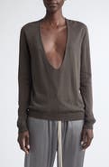 Rick Owens Extreme V-Neck Wool Sweater